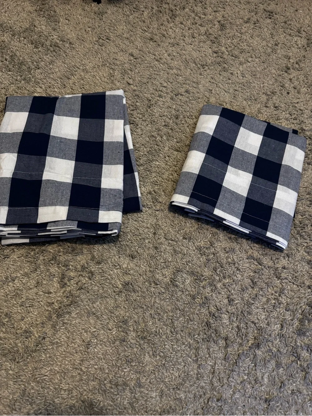 Blue and White Check   Curtains -